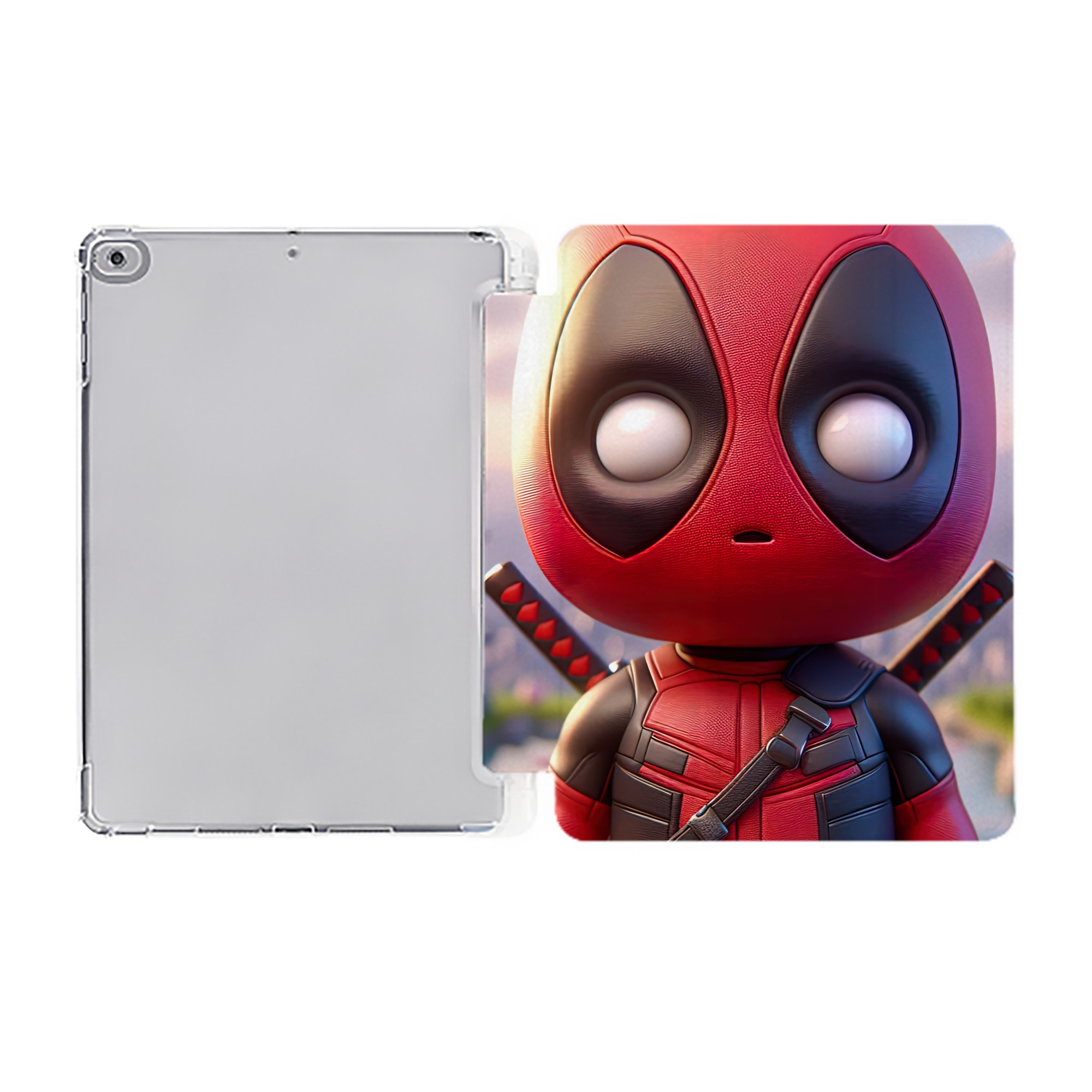 （画像用） Deadpool デッドプール IPad ケース ペン収納付き 三つ折りスタンド PUレザー×シリコン 対応機種9.5/10.5/10.9インチ